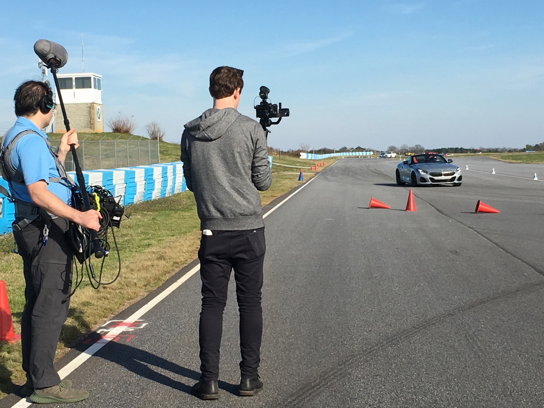 Dave Bilodeau location sound recordist behind the scenes at BMW Performance Center