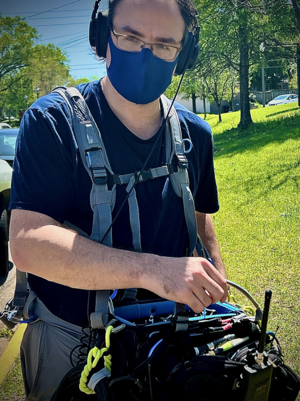 Dave Bilodeau production sound mixer behind the scenes on Rise Above the Carl Jackson Story