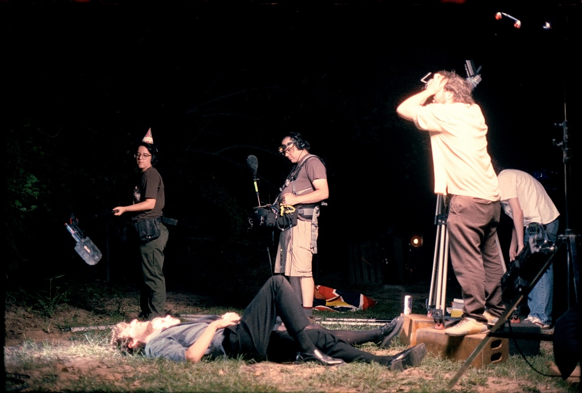 Behind the Scenes photo of Dave Bilodeau location sound recordist on In The Sun film shoot 2